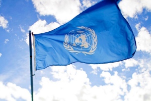 United Nations flag.  (Photo taken from sbakshi's Flickr acocunt)